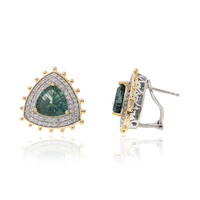 Boucles d'oreilles en argent et Fluorite bleu pétrole (Dallas Prince Designs)