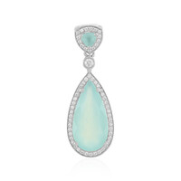 Pendentif en argent et Calcédoine d'eau