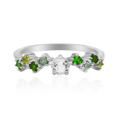 Bague en argent et Topaze blanche