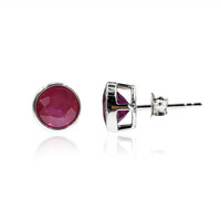 Boucles d'oreilles en argent et Rubis de Madagascar