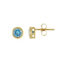 Boucles d'oreilles en argent et Topaze bleu Suisse