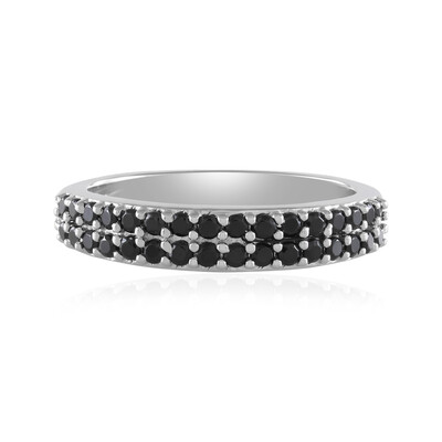Bague en argent et Spinelle noir