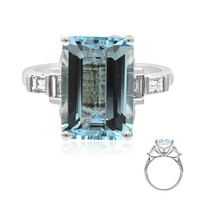 Bague en or et Aigue-Marine du Brésil AAA (CIRARI)