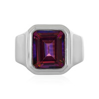 Bague en argent et Topaze mystique pourpre