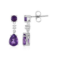Boucles d'oreilles en argent et Améthyste de Zambie