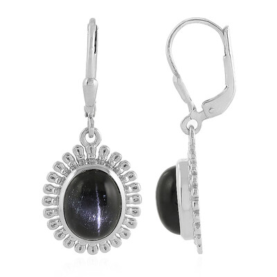 Boucles d'oreilles en argent et Diopside étoilé d'Inde