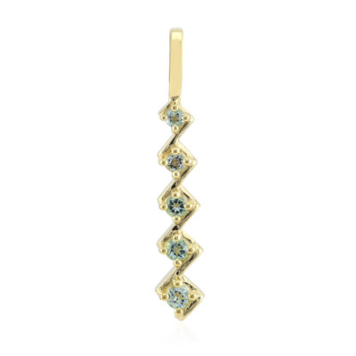Pendentif en or et Béryl vert menthe du Nigeria