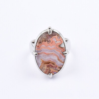 Bague en argent et Agate dentelle