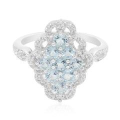 Bague en argent et Topaze bleu ciel
