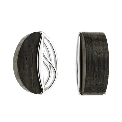 Boucles d'oreilles en argent et Chêne de tourbière (Dagen)