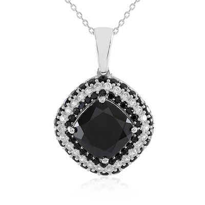 Collier en argent et Spinelle noir