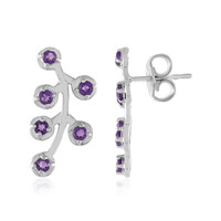 Boucles d'oreilles en argent et Améthyste