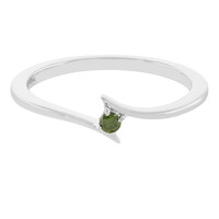 Bague en argent et Diamant vert I3