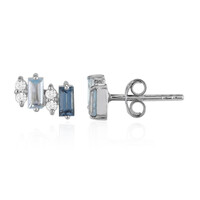 Boucles d'oreilles en argent et Topaze bleu ciel
