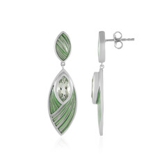Boucles d'oreilles en argent et Améthyste verte (Adela Silber)