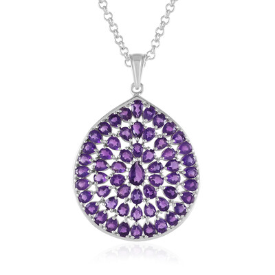 Collier en argent et Améthyste de Zambie