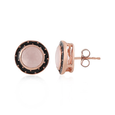 Boucles d'oreilles en argent et Quartz rose