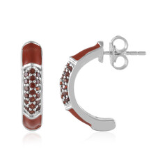 Boucles d'oreilles en argent et Grenat du Mozambique