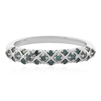 Bague en argent et Diamant bleu I3