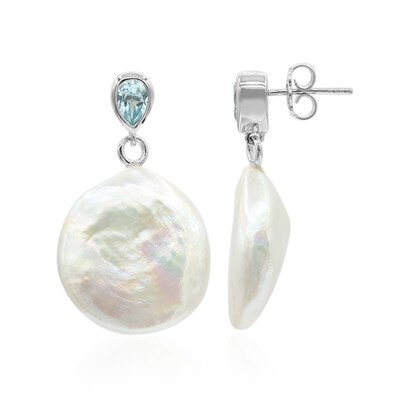 Boucles d'oreilles en argent et Perle de culture d'eau douce (TPC)