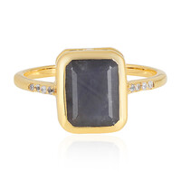 Bague en argent et Saphir couleur anthracite