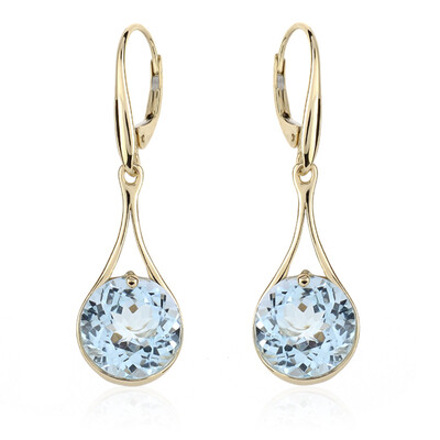 Boucles d'oreilles en or et Topaze bleu ciel (dagen)