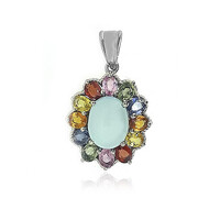 Pendentif en argent et Calcédoine d'eau