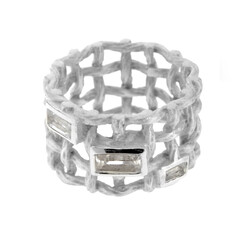Bague en argent et Quartz blanc