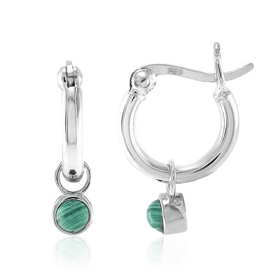 Boucles d'oreilles en argent et Malachite
