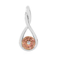 Pendentif en argent et Topaze mystique couleur pêche