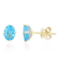 Boucles d'oreilles en or et Apatite bleue (de Melo)