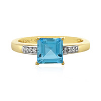Bague en argent et Topaze bleu Suisse