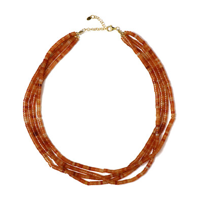Collier en argent et Aventurine Pêche