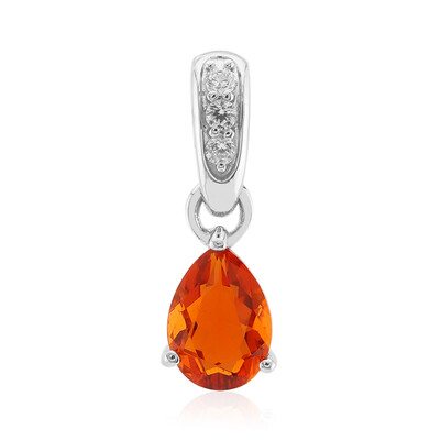 Pendentif en argent et Opale de feu mexicaine AAA