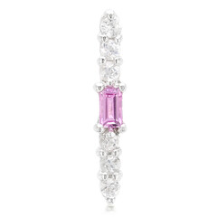 Pendentif en argent et Saphir rose de Ceylan