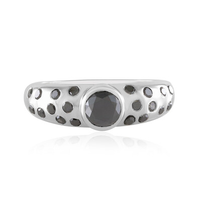 Bague en or et Diamant noir