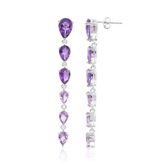 Boucles d'oreilles en argent et Améthyste de Zambie