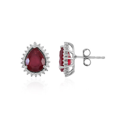 Boucles d'oreilles en argent et Rubis de Madagascar