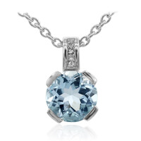 Collier en argent et Topaze bleu ciel