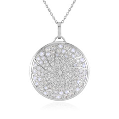Collier en argent et Pierre de lune bleue (KM by Juwelo)