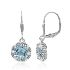 Boucles d'oreilles en argent et Topaze bleu ciel