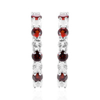 Boucles d'oreilles en argent et Grenat du Mozambique