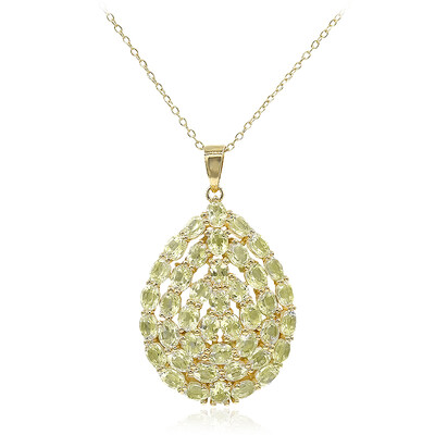 Collier en argent et Citrine jaune citron