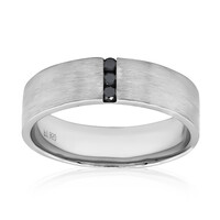 Bague en platine et Diamant noir