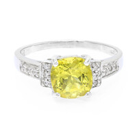 Bague en argent et Apatite jaune
