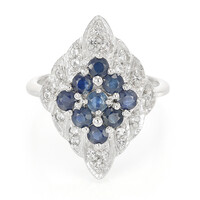Bague en argent et Saphir bleu