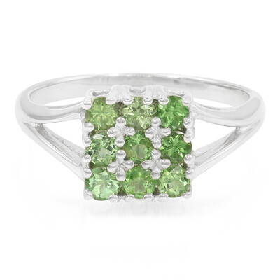 Bague en argent et Grenat vert menthe de Merelani