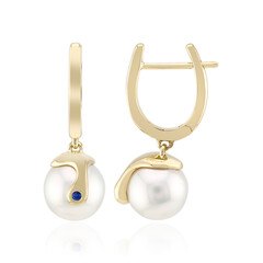 Boucles d'oreilles en or et Perle blanche des mers du sud (Michelle Albala)