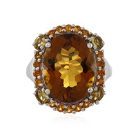 Bague en argent et Quartz cognac