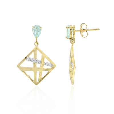 Boucles d'oreilles en argent et Topaze bleu ciel